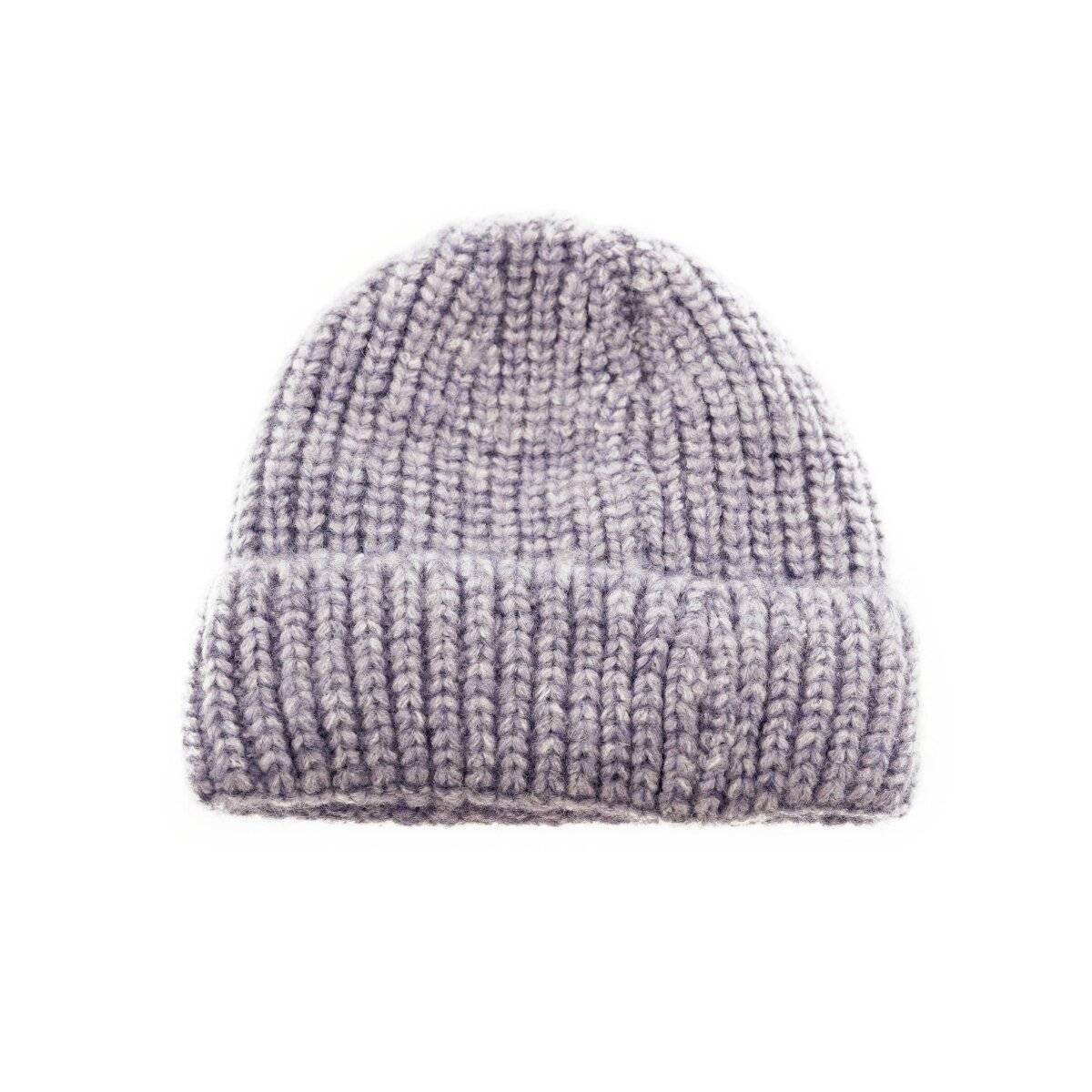 Mütze mit Strickmotiv für Erwachsene und Kinder für kalte Herbst- und Wintertage Lila