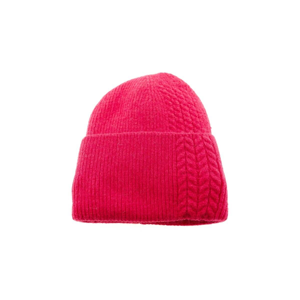 Mütze für Damen und Kinder ideal für kalte Herbst und Wintertage mit Flechtmotiv Pink