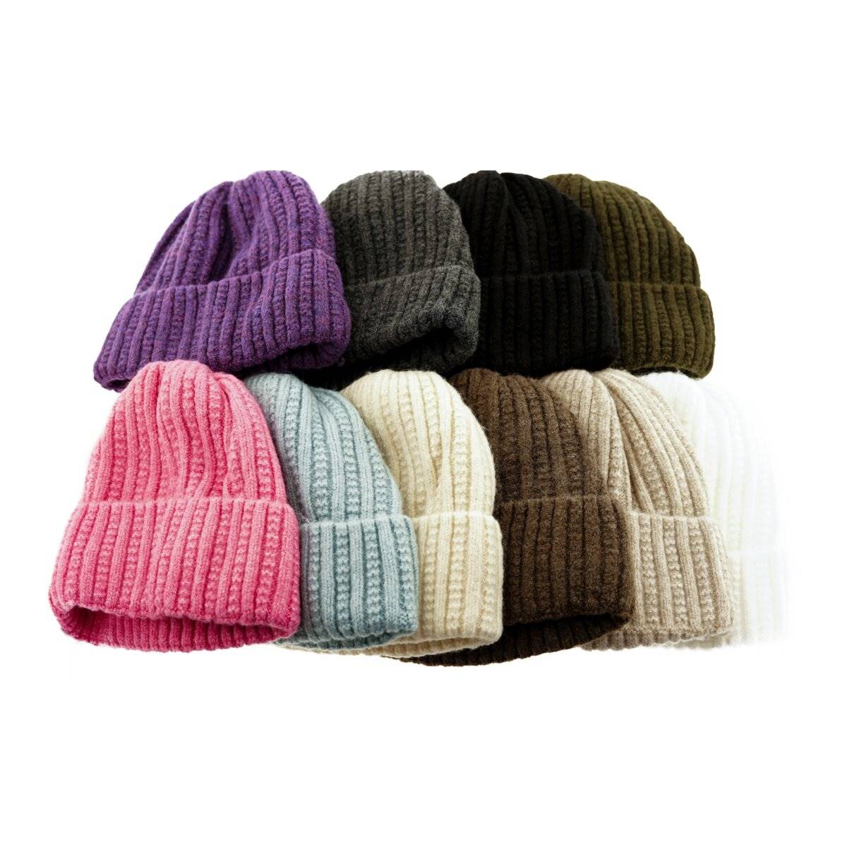 Strickmütze mit Flechtmuster für Unisex Erwachsene und Kinder OneSize aus Viskose Dunkelgrün