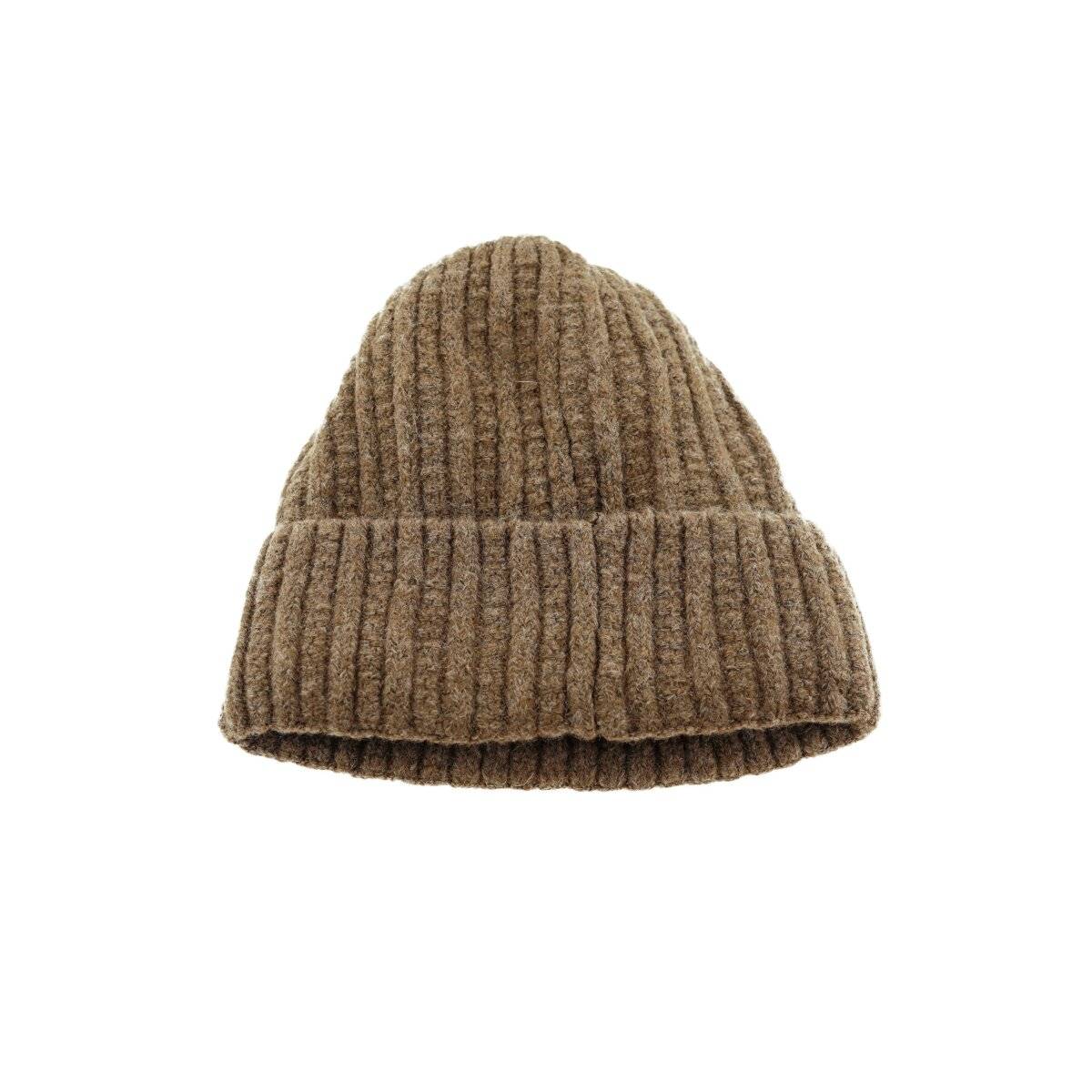 Strickmütze mit Flechtmuster für Unisex Erwachsene und Kinder OneSize aus Viskose Braun