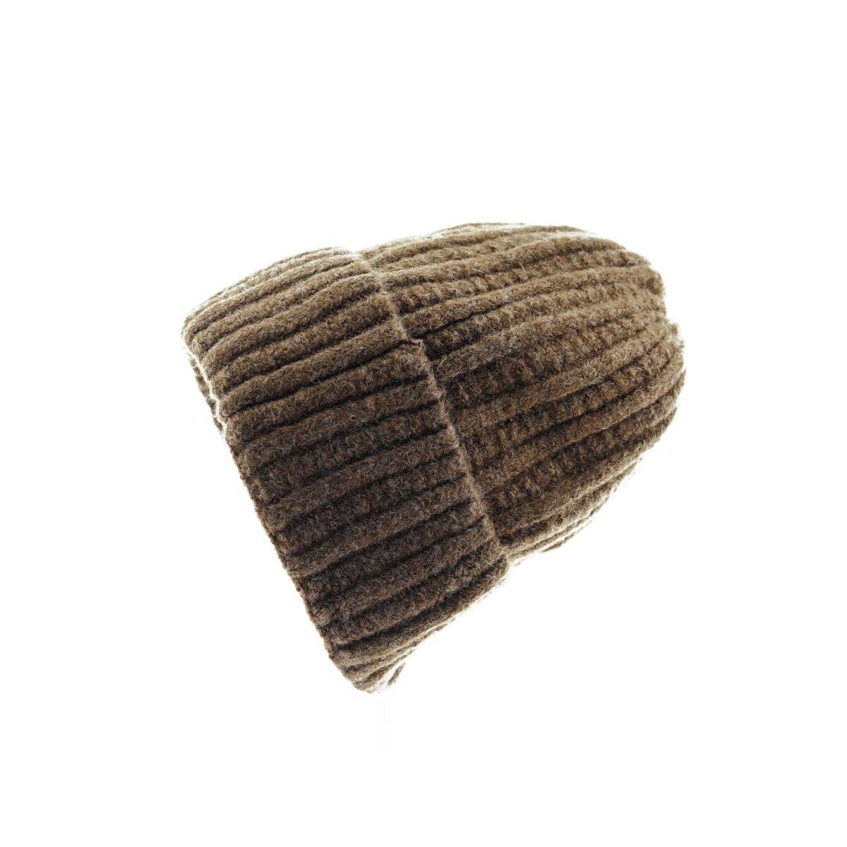 Strickmütze mit Flechtmuster für Unisex Erwachsene und Kinder OneSize aus Viskose Braun