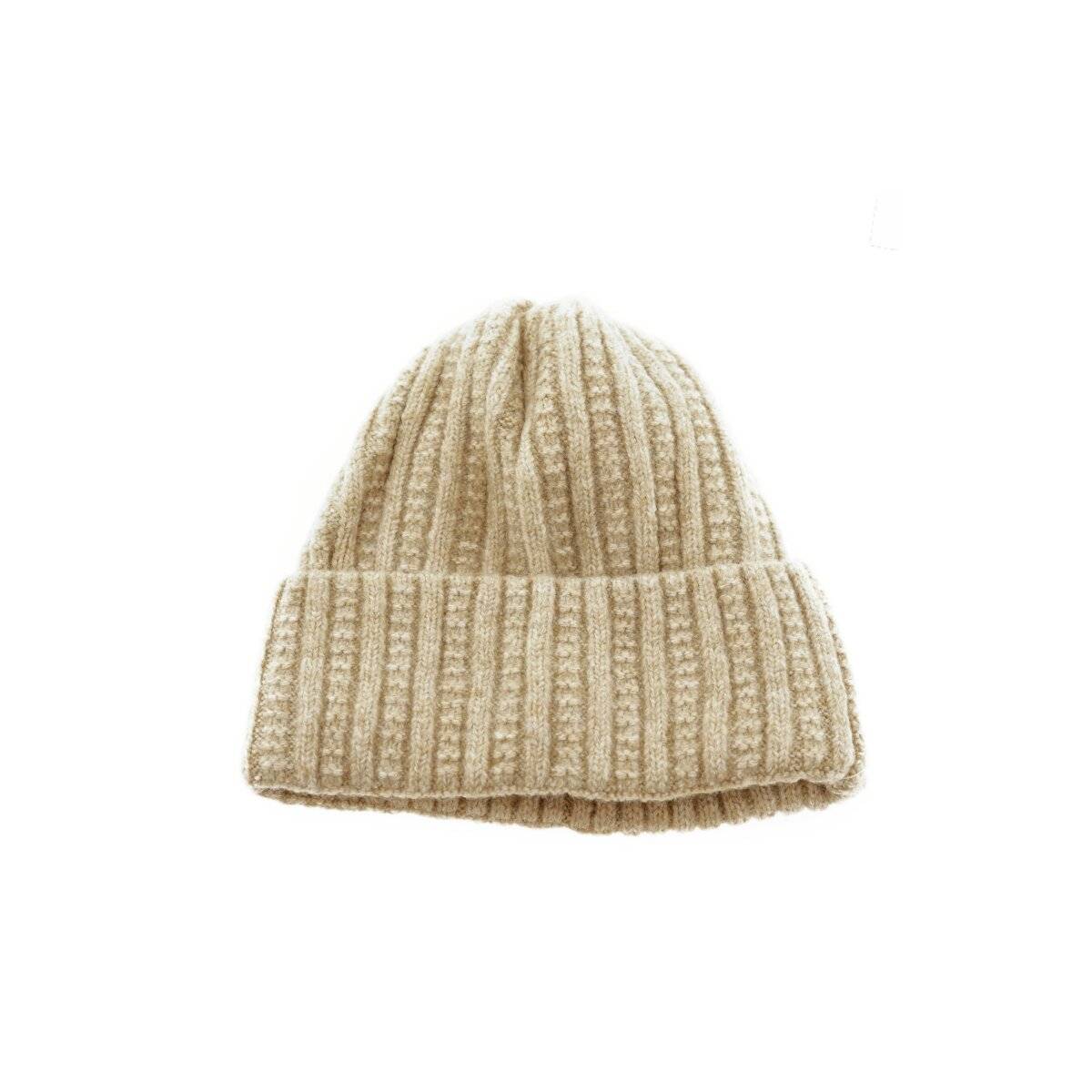 Strickmütze mit Flechtmuster für Unisex Erwachsene und Kinder OneSize aus Viskose Hellbraun