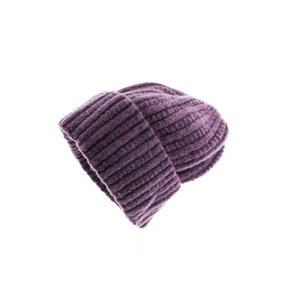 Strickmütze mit Flechtmuster für Unisex Erwachsene und Kinder OneSize aus Viskose Lila