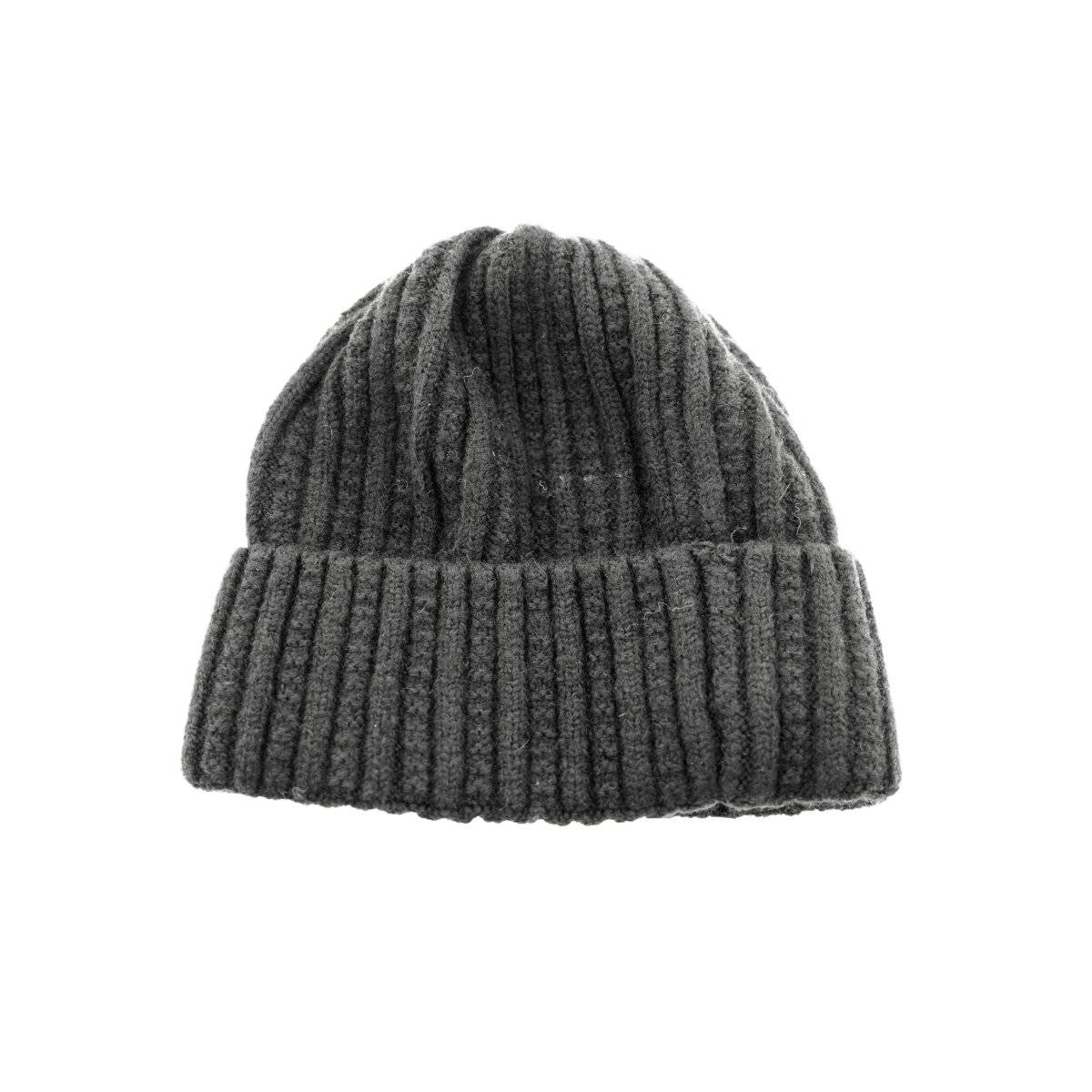 Strickmütze mit Flechtmuster für Unisex Erwachsene und Kinder OneSize aus Viskose Anthrazit