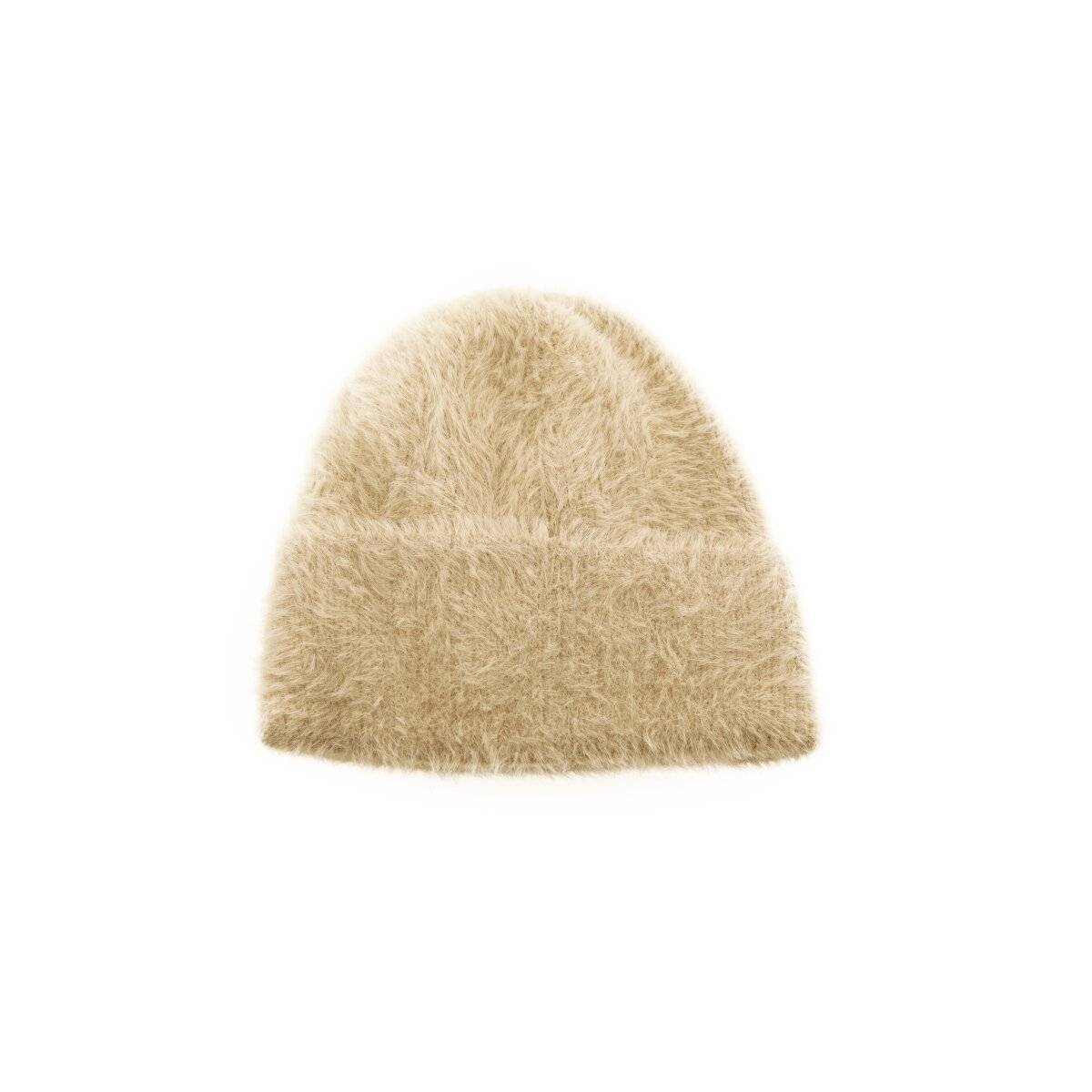 Kuschelige Wollmütze für kalte Tage mit Innenfutter OneSize Unisex Beige