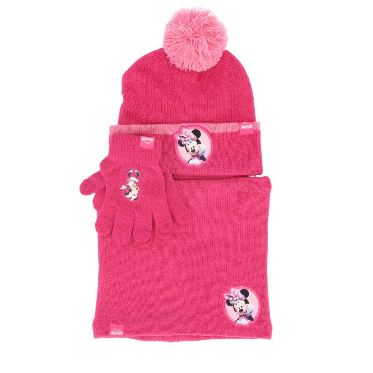 Minnie Mouse Set – Mütze, Schlauchschal & Handschuhe für stylische Wintertage Rosa