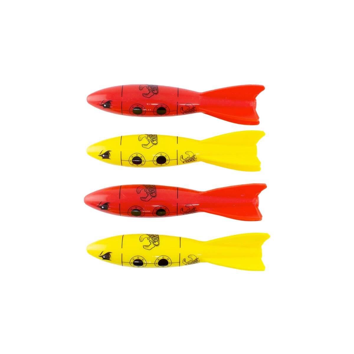 Cooee Dive Subs, Wasserspielzeug für Schwimmbecken, 19,5 cm, 6+, 4 Stück
