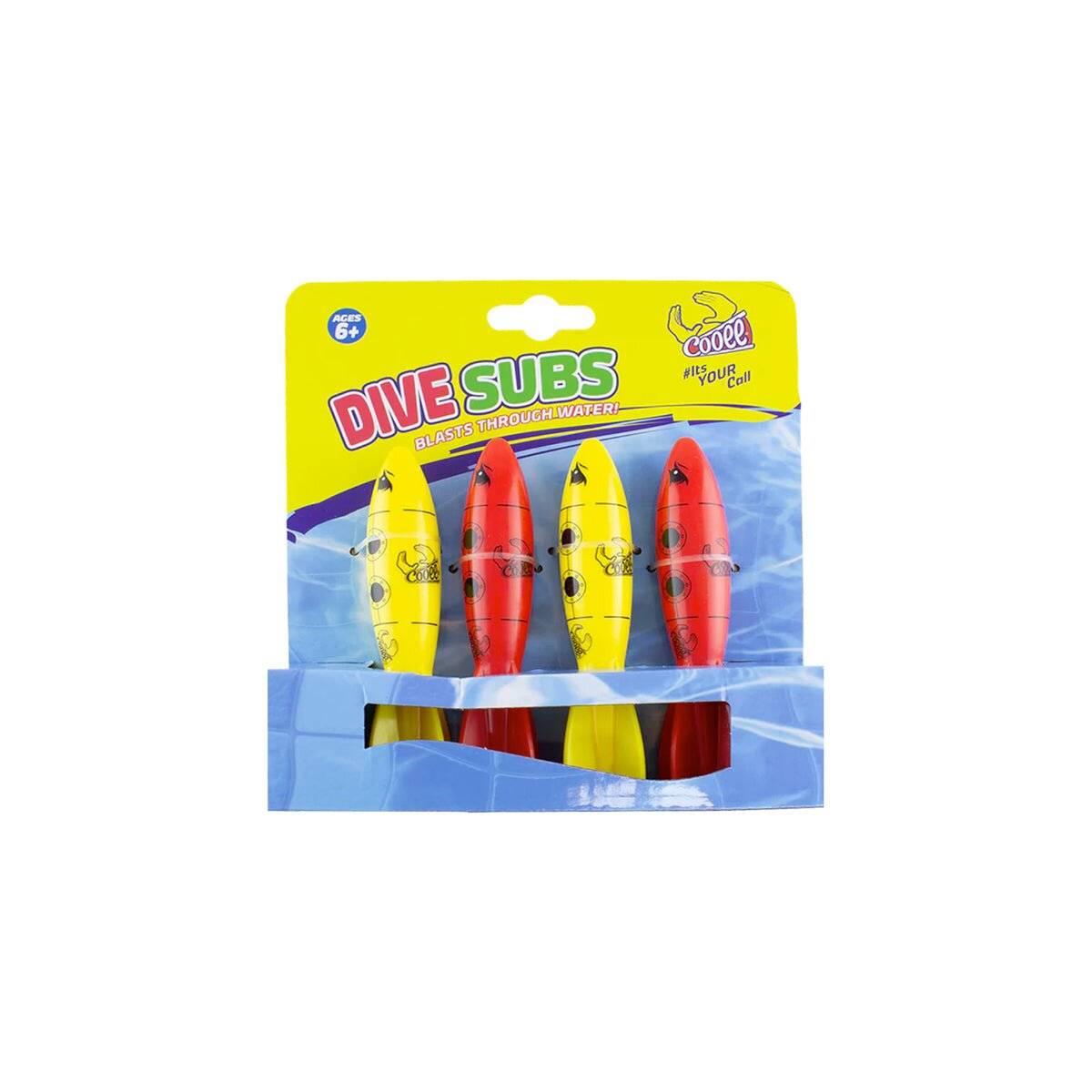 Cooee Dive Subs, Wasserspielzeug für Schwimmbecken, 19,5 cm, 6+, 4 Stück