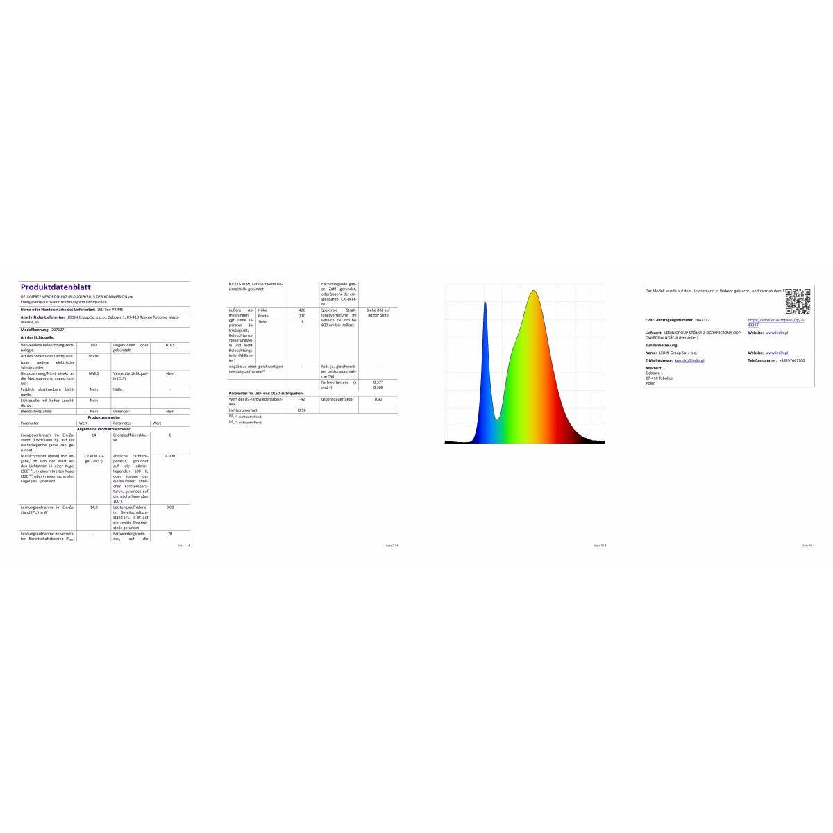 LED line PRIME Nolina Mastaufsatzleuchte 30W 4500lm 4000K Neutralweiß 100° SMD LED IP66