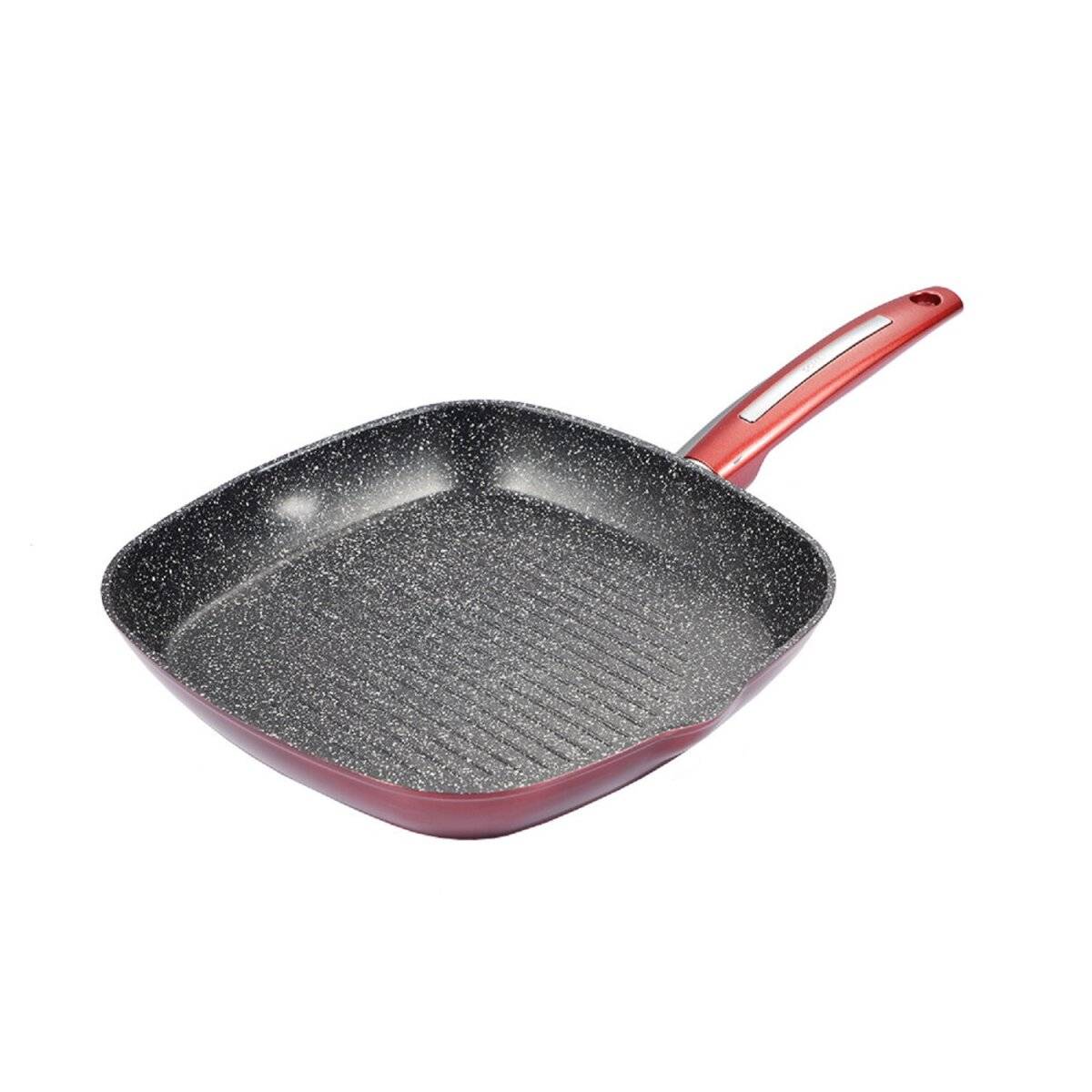 Schäfer Pfannen Hochwertiges Kochgeschirr – Für Perfektes Kochen und Braten Grillpfanne 28x28cm Metallic Red
