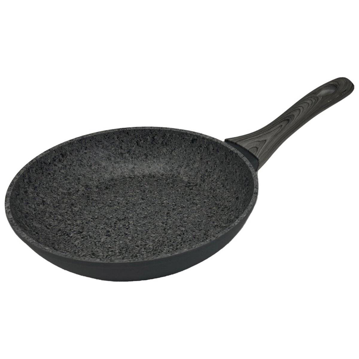 Bratpfanne in Schwarz mit Griff in Holzoptik Aluminiumlegierung für alle Herdarten 20 cm
