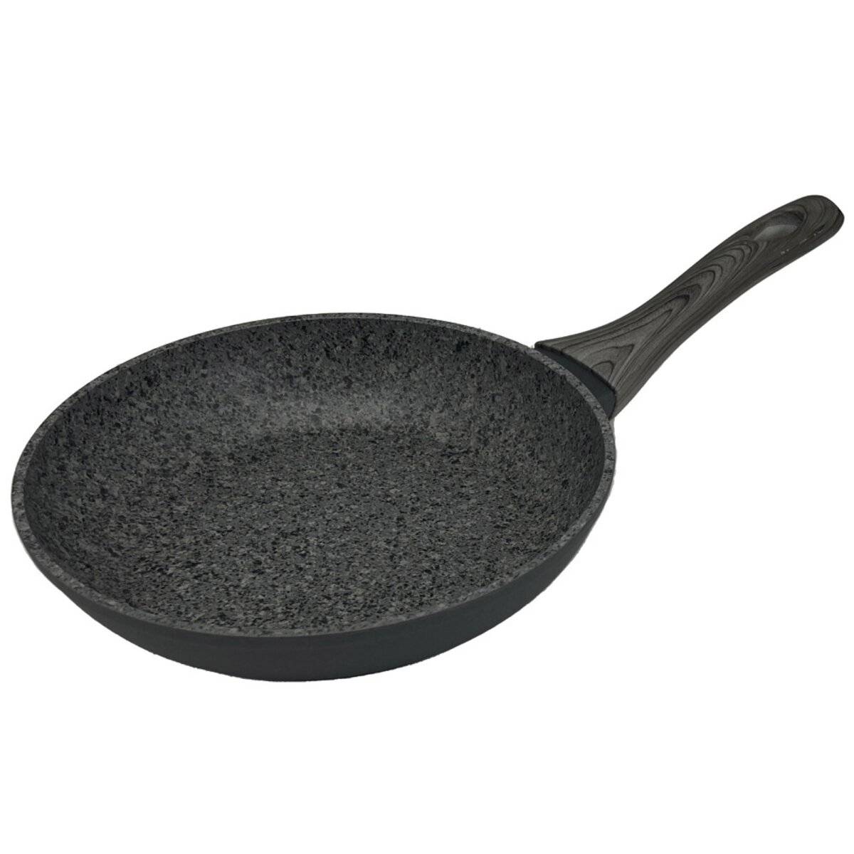 Bratpfanne in Schwarz mit Griff in Holzoptik Aluminiumlegierung für alle Herdarten 24 cm