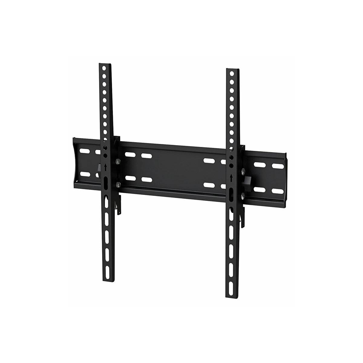 TV Wandhalterung bis zu 55" | Flaches Neigbares Profil | Installationsmaterial und Wasserwaage Inklusive | 5 cm Wandabstand | Schwarz