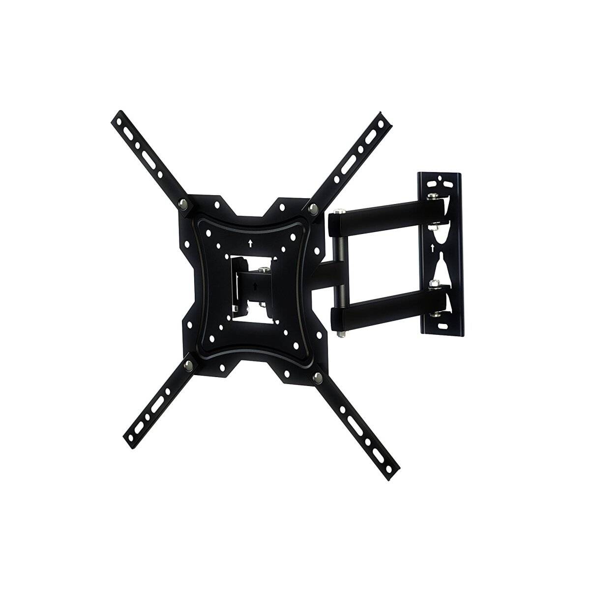 TV Wandhalterung bis zu 55" | Ausziehbar, 180° Schwenkbar und Neigbar | Befestigungsmaterial, Kabelführung und Wasserwaage Inklusive | 4 bis 39,5 cm