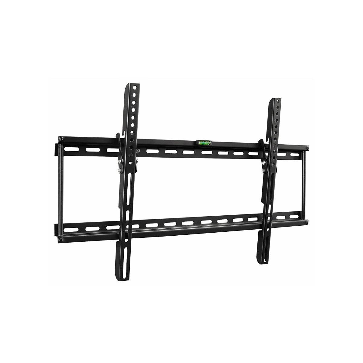 TV Wandhalterung bis zu 85" | Flaches Neigbares Profil | Installationsmaterial und Wasserwaage Inklusive | 3,5 cm Wandabstand | Schwarz