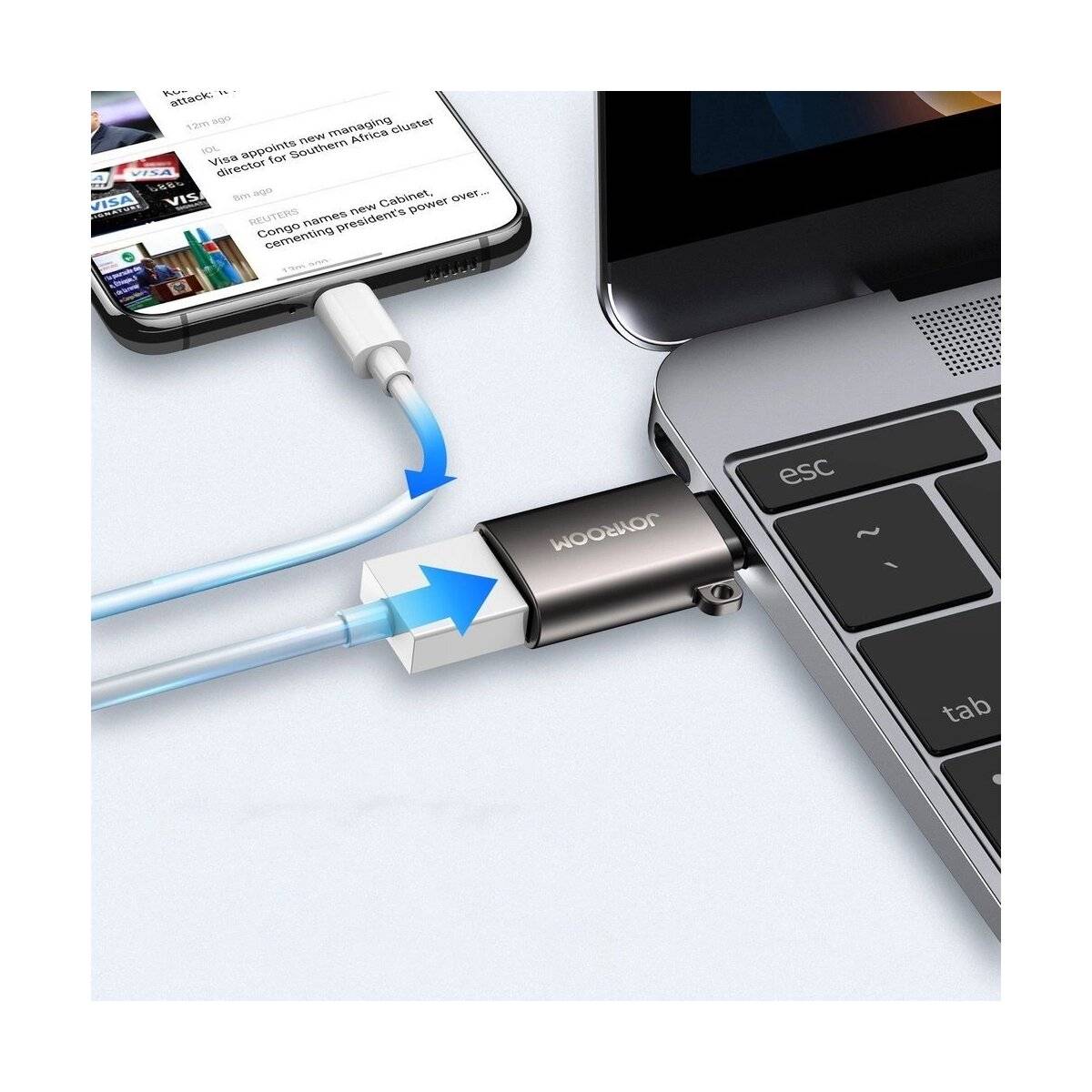 USB-Adapter - USB-A 3.2 Gen 1 (weiblich) - USB-C (männlich) Adapter schwarz