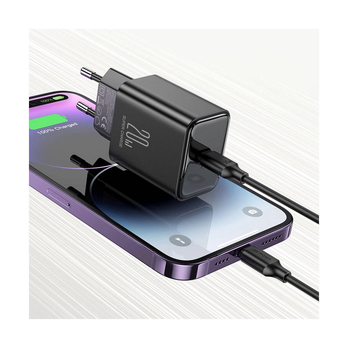 Wandladegerät USB C 20W PD Joyroom Ladegerät – Schwarz ohne Ladekabel