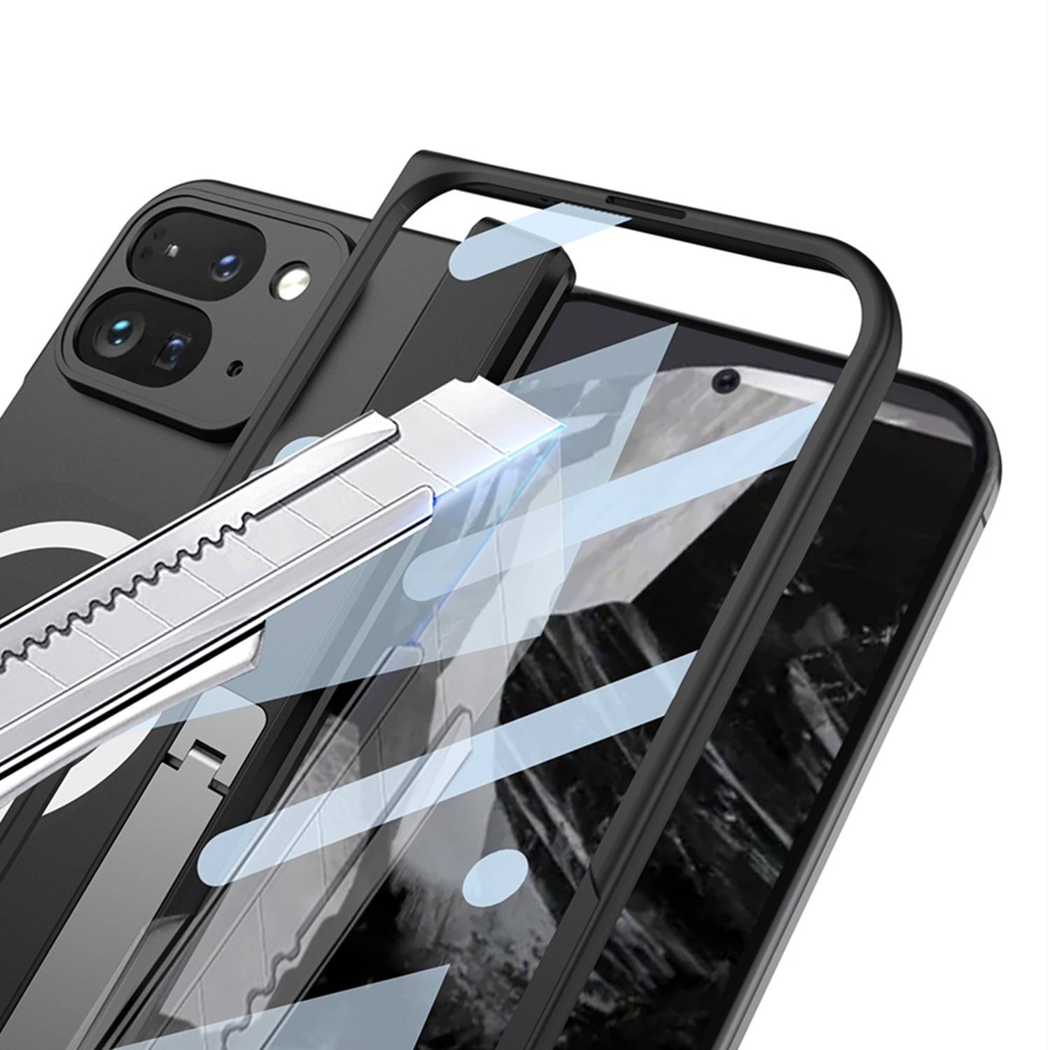 Für Google Pixel 9 Pro Fold GKK MagSafe Hülle Falt-Scharnier u Ständer