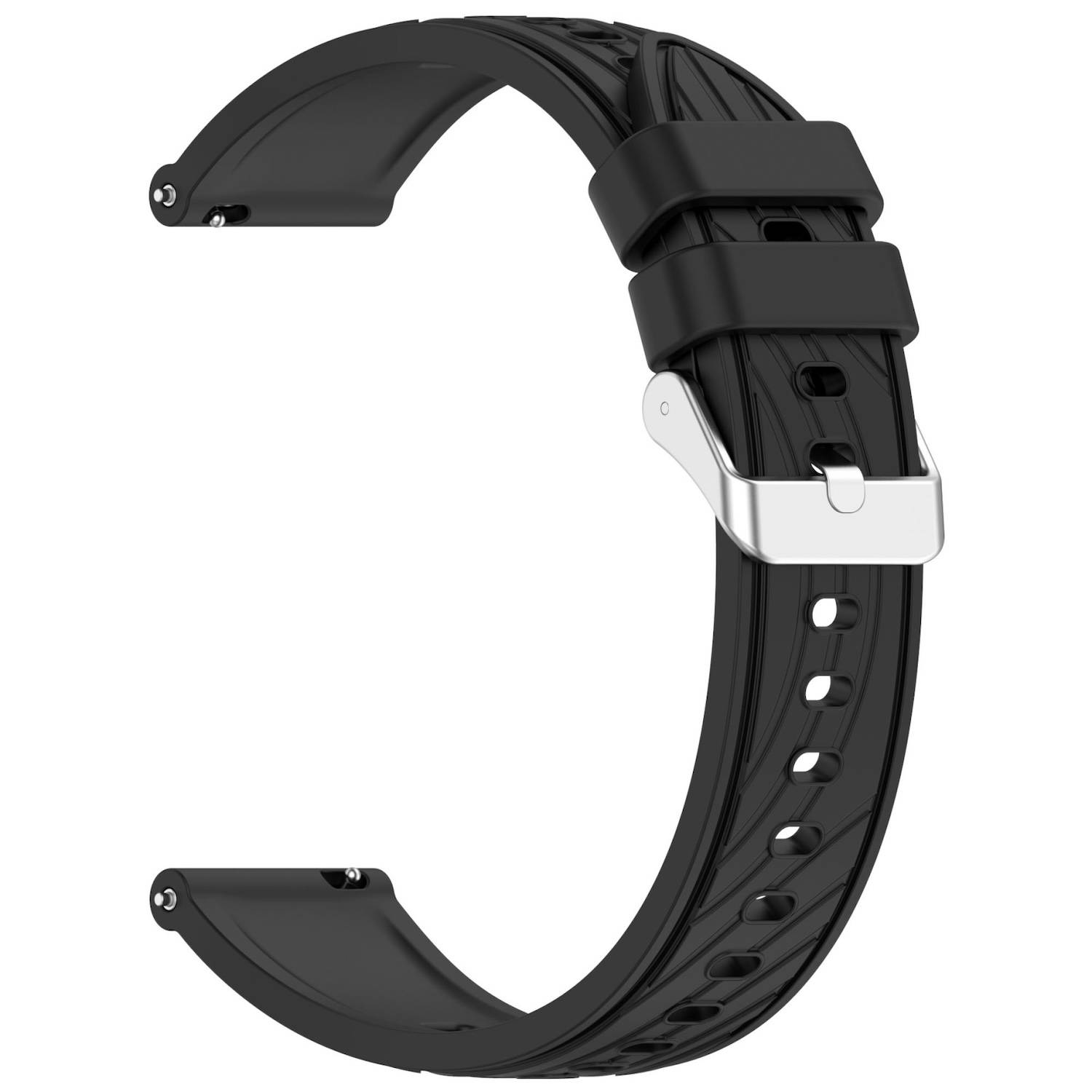 Für Xiaomi Redmi Watch 5 Active Streifenstruktur 22mm Silikon Design Ersatz Armband Schwarz
