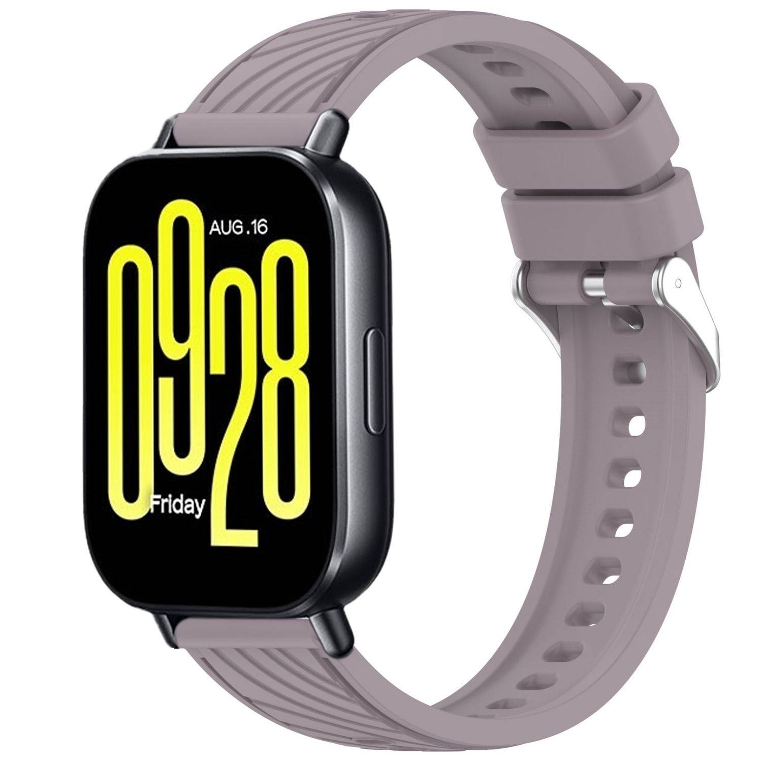 Für Xiaomi Redmi Watch 5 Active Streifenstruktur 22mm Silikon Design Ersatz Armband Lila