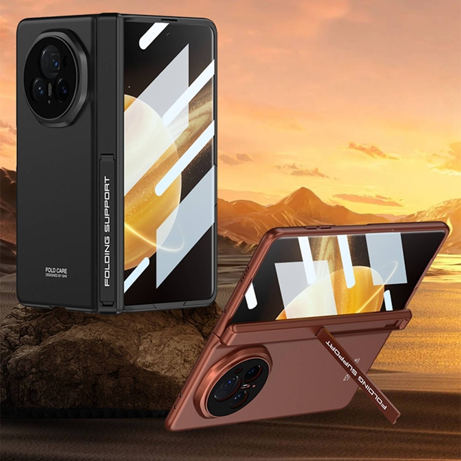 Für Honor Magic V3 GKK Integrierte Magnetische Faltbare Hülle mit Ständer Rot