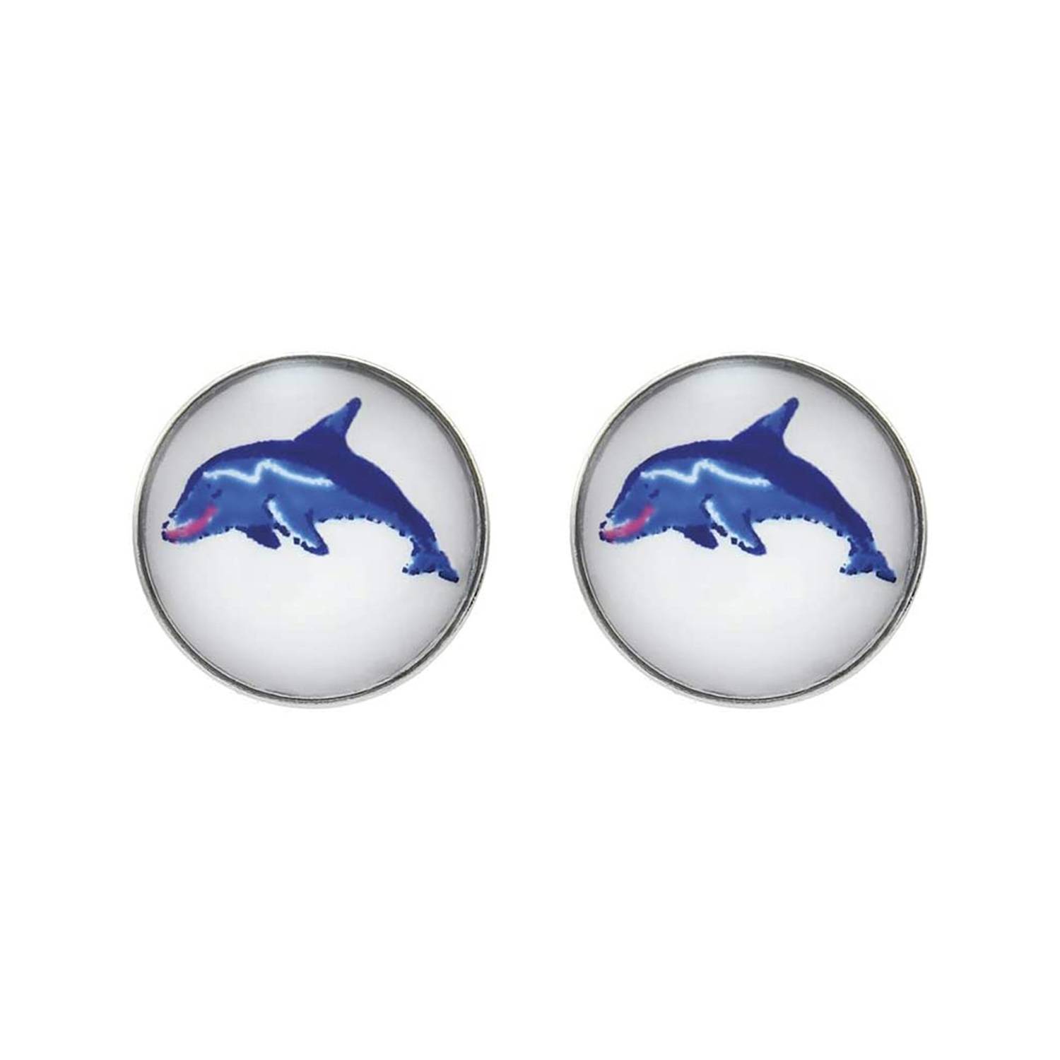 Erstohrstecker System 75 weiß Novelty Motivstecker Delphin Studex