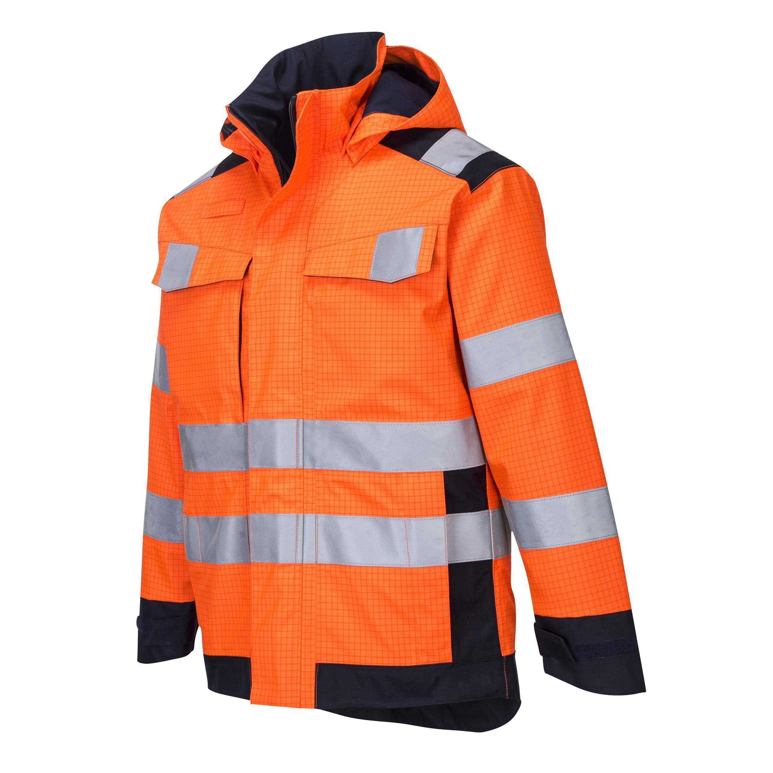 Portwest® MV 70 Modaflame Rain Multinorm Jacke mit Lichtbogen Schutz Orange/Marine Größe: 4XL