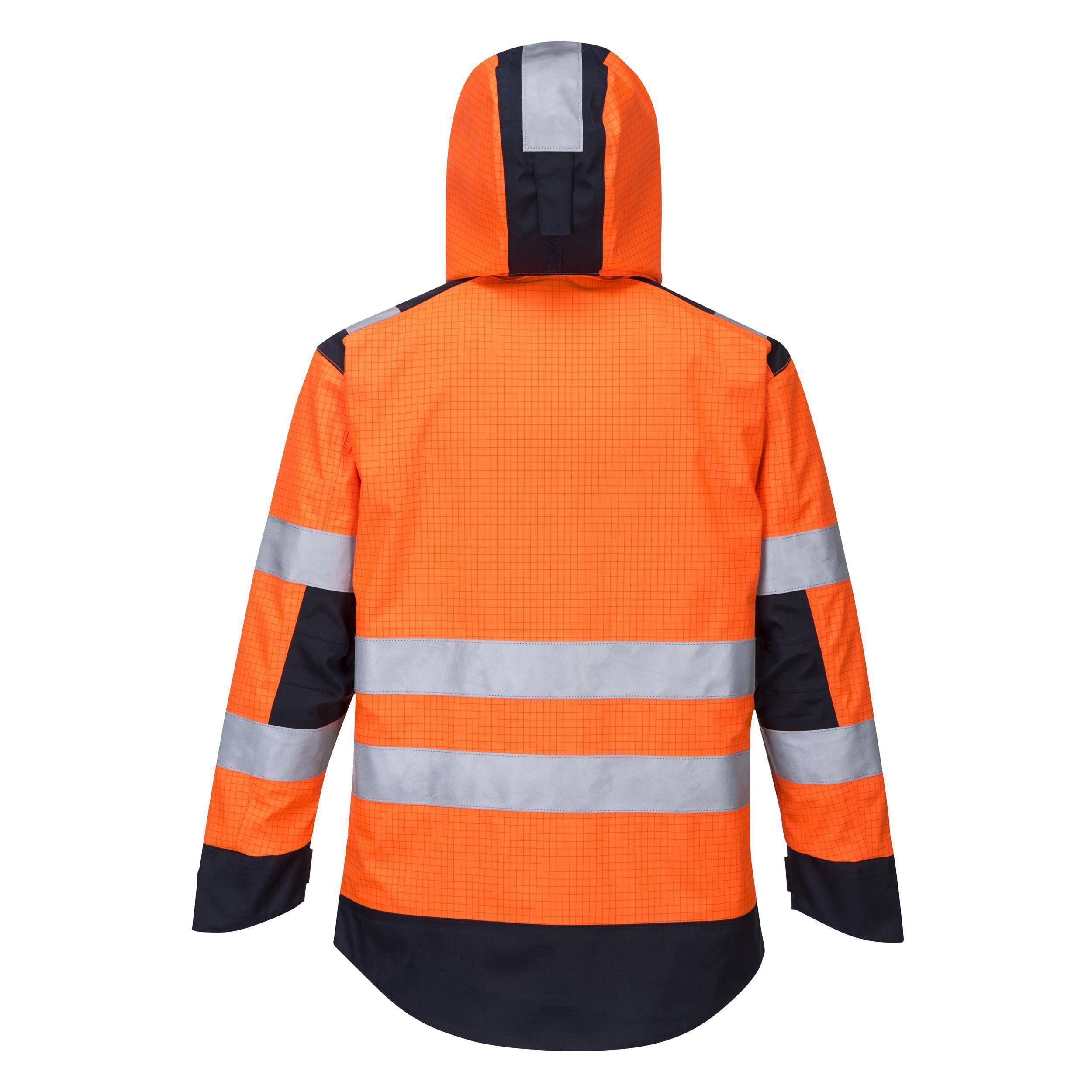 Portwest® MV 70 Modaflame Rain Multinorm Jacke mit Lichtbogen Schutz Orange/Marine Größe: 4XL