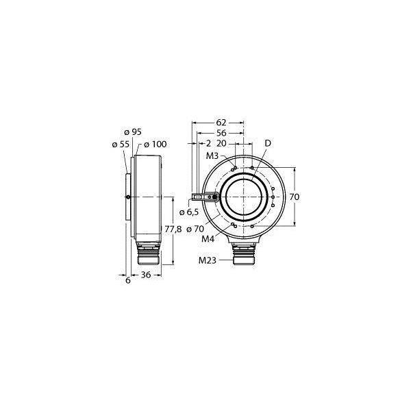 Turck Inkrementaler Drehgeber RI42H30S42B204812M23