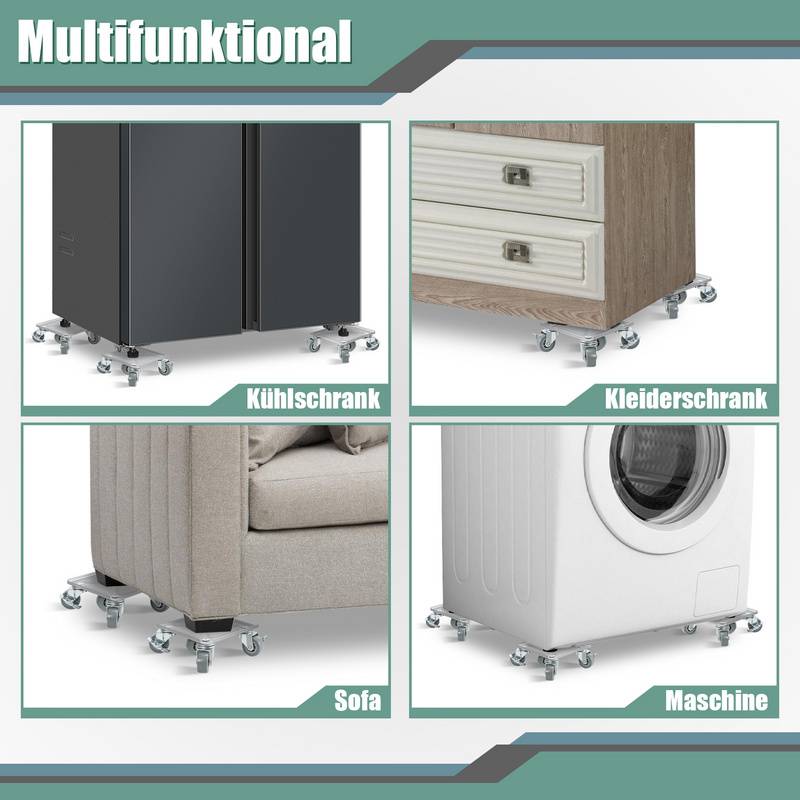Möbelrolle Möbelheber Möbeltransport Set Möbelrollen Möbelrücker Transportroller 4 tlg