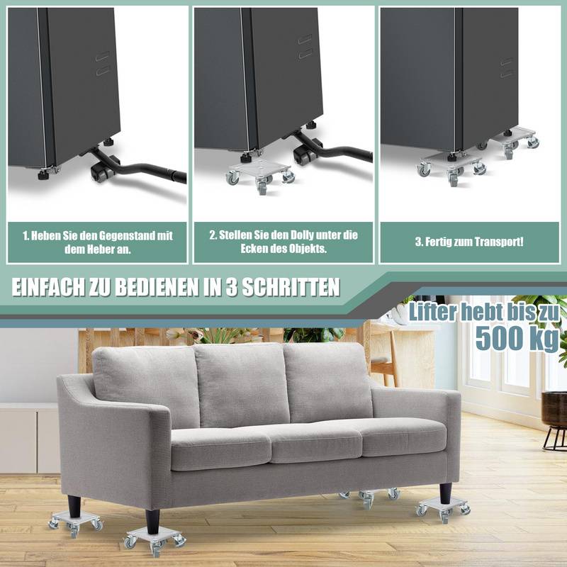 Möbelrolle Möbelheber Möbeltransport Set Möbelrollen Möbelrücker 8 tlg