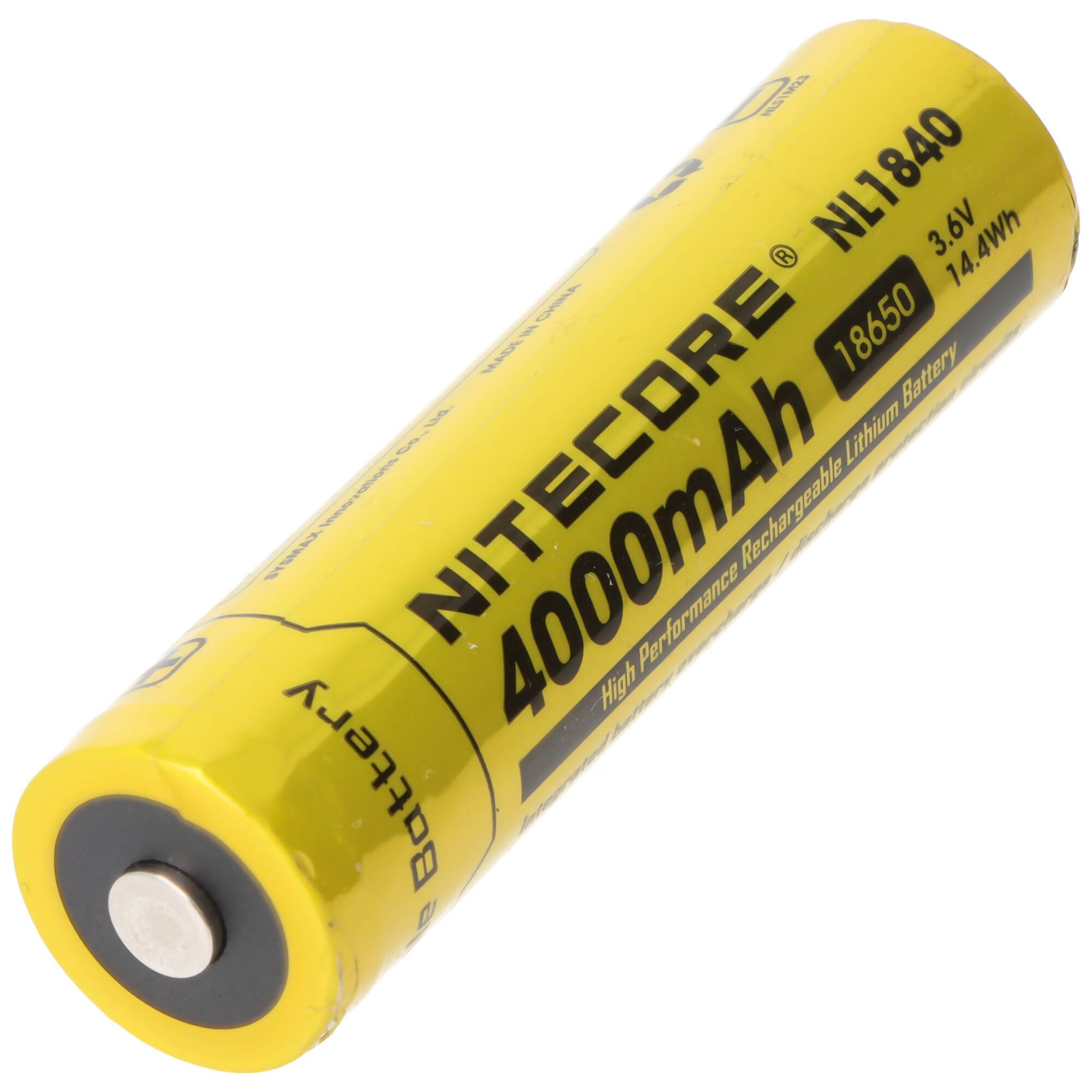 Nitecore 18650 Li-Ion Akku, NL1840, 4000mAh, mit Schutzschaltung