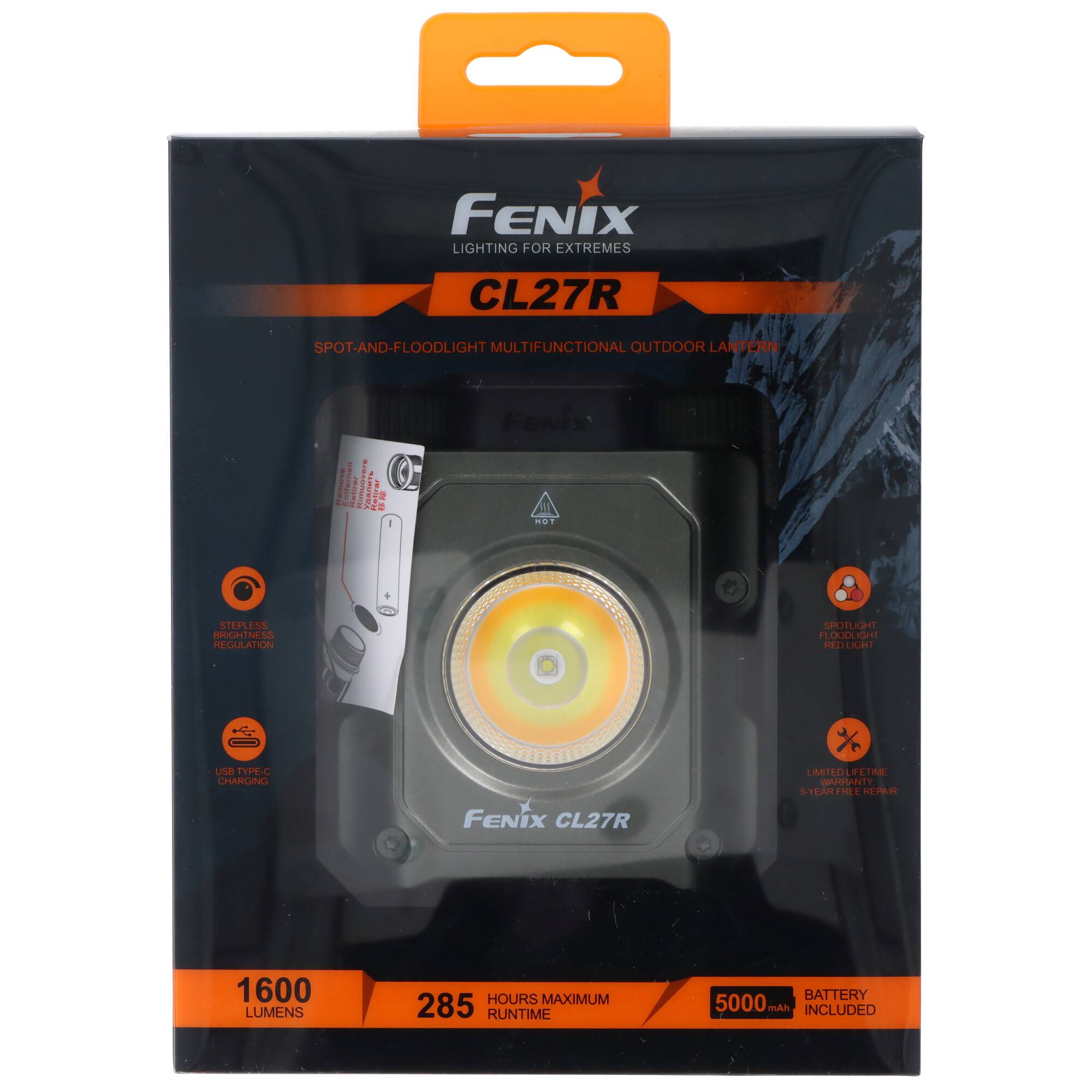 Fenix CL27R LED Industrie- und Campingleuchte, 3 Lichtquellen, 360° drehbarer Magnetgriff, mit Stativgewindeanschluss