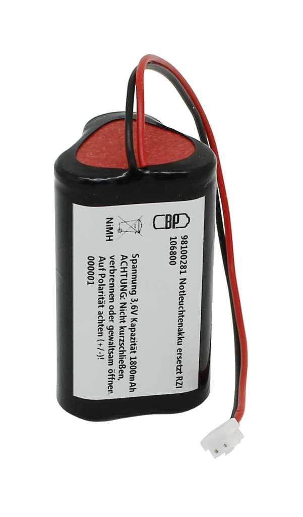 Notleuchtenakku NiMH 3,6V 1800mAh D1x3 Mignon AA mit Kabel und Stecker ersetzt RZB 106800