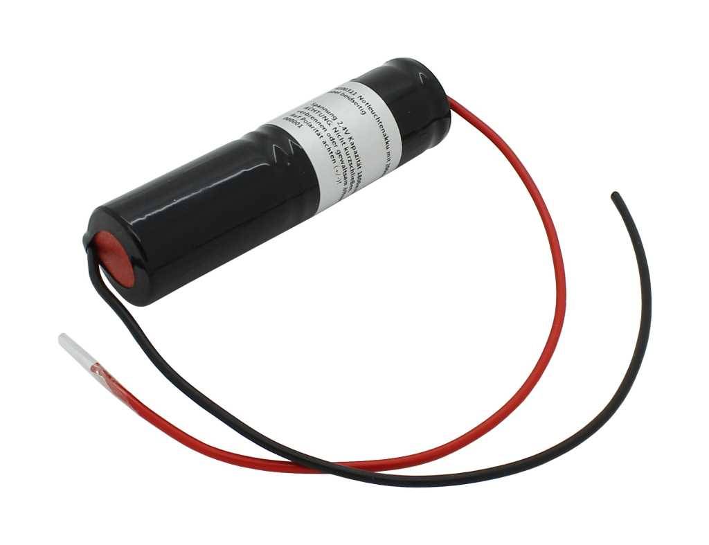 Notleuchtenakku NiCd 2,4V 1800mAh L1x2 Sub-C mit 200mm Kabel beidseitig