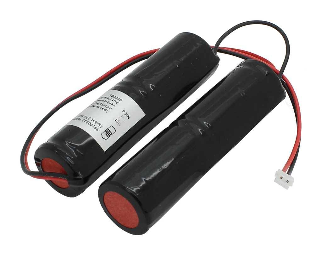 Notleuchtenakku NiCd 4,8V 1800mAh 2x L1x2 Sub-C mit Kabel und Stecker ersetzt Elubat 275 617