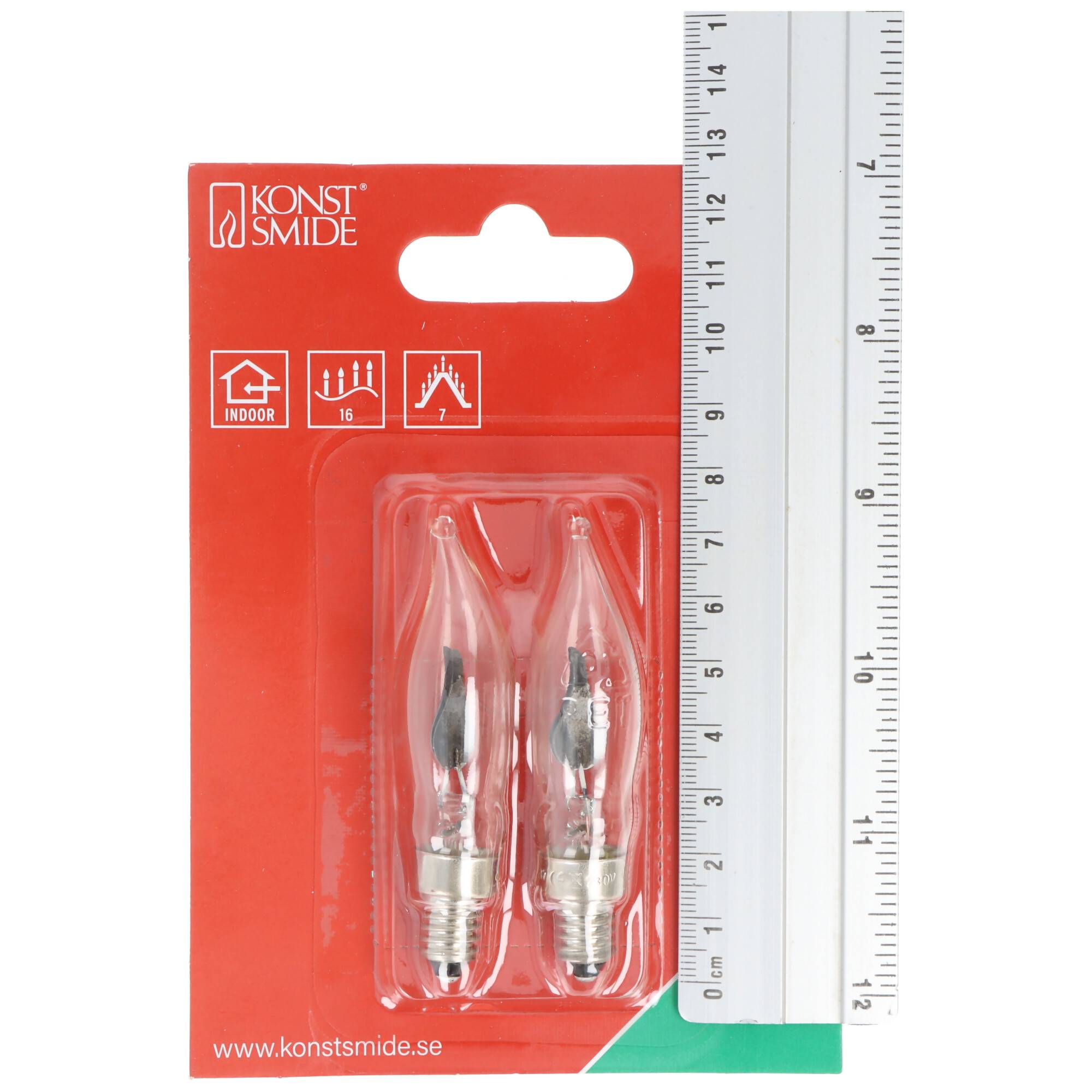 2 Stück Flackerbirnen klar 23V E10 – Stimmungsvolles Ersatzlämpchen von Konstsmide, Typ 1020-020