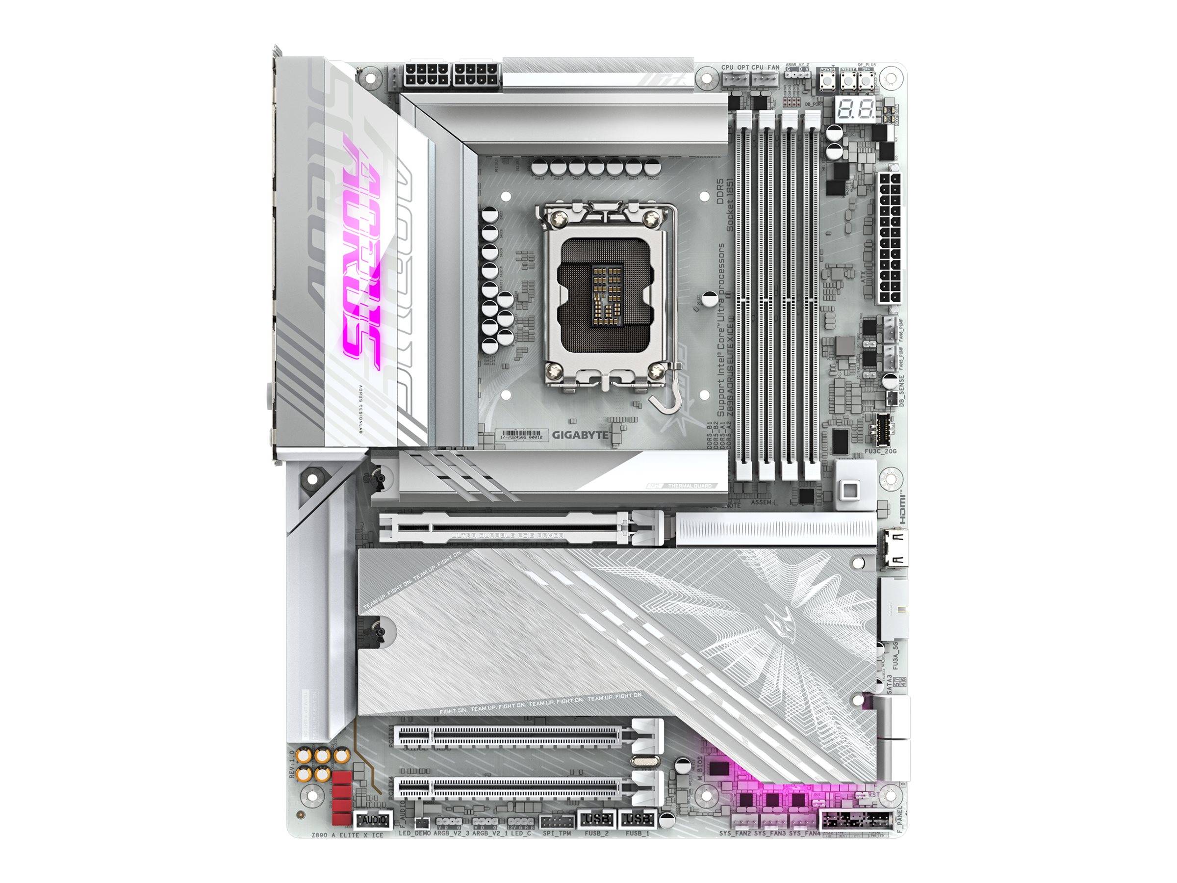 GIGABYTE - AORUS Z890 ELITE X ICE - Motherboard - ATX - LGA1851-Sockel - Z890 Chipsatz - USB4, USB-C 3.2 Gen 2x2, USB 3.