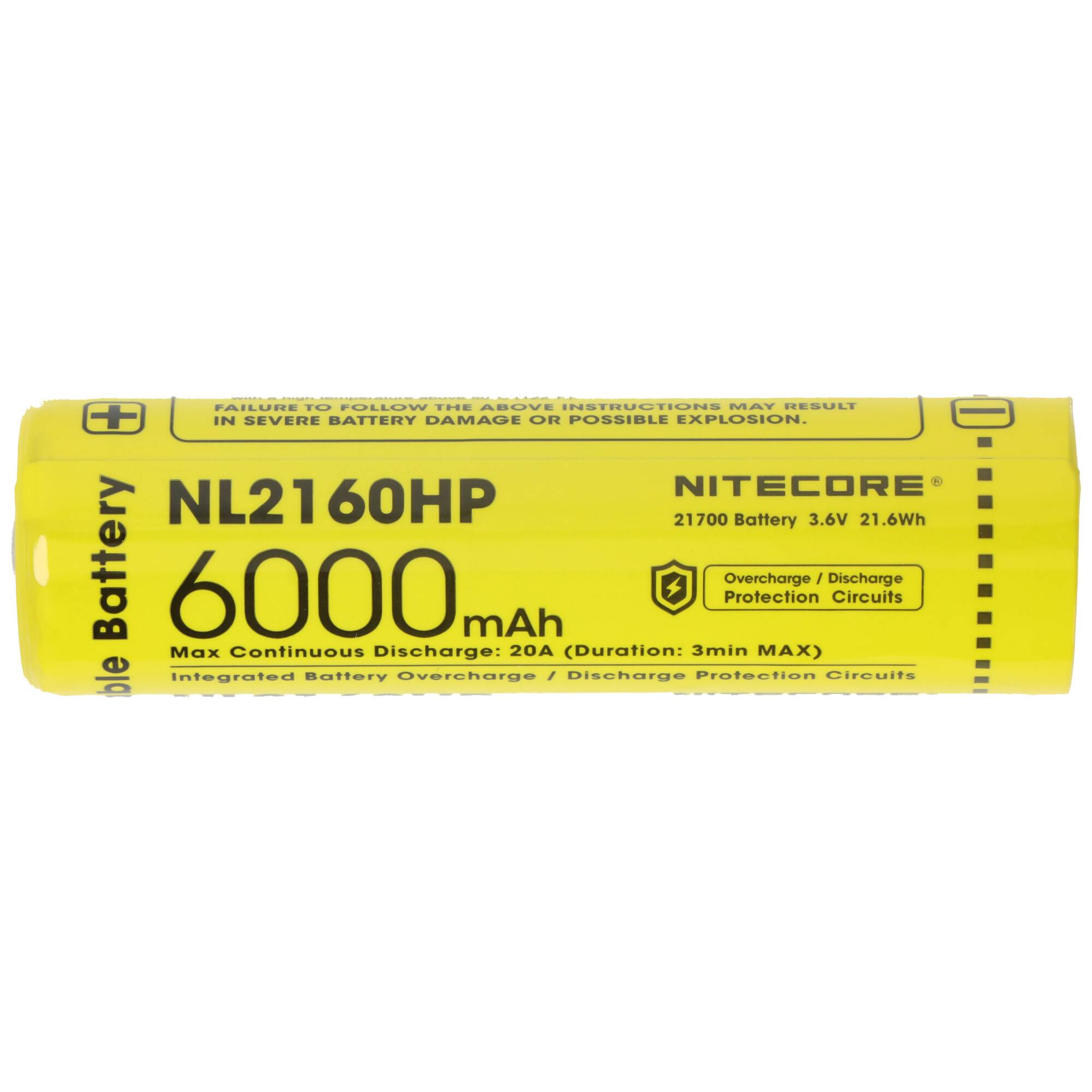 6000mAh Li-Ion Akku Typ 21700, 75,4x22mm mit Schutzschaltung, max. 20A Entladestrom