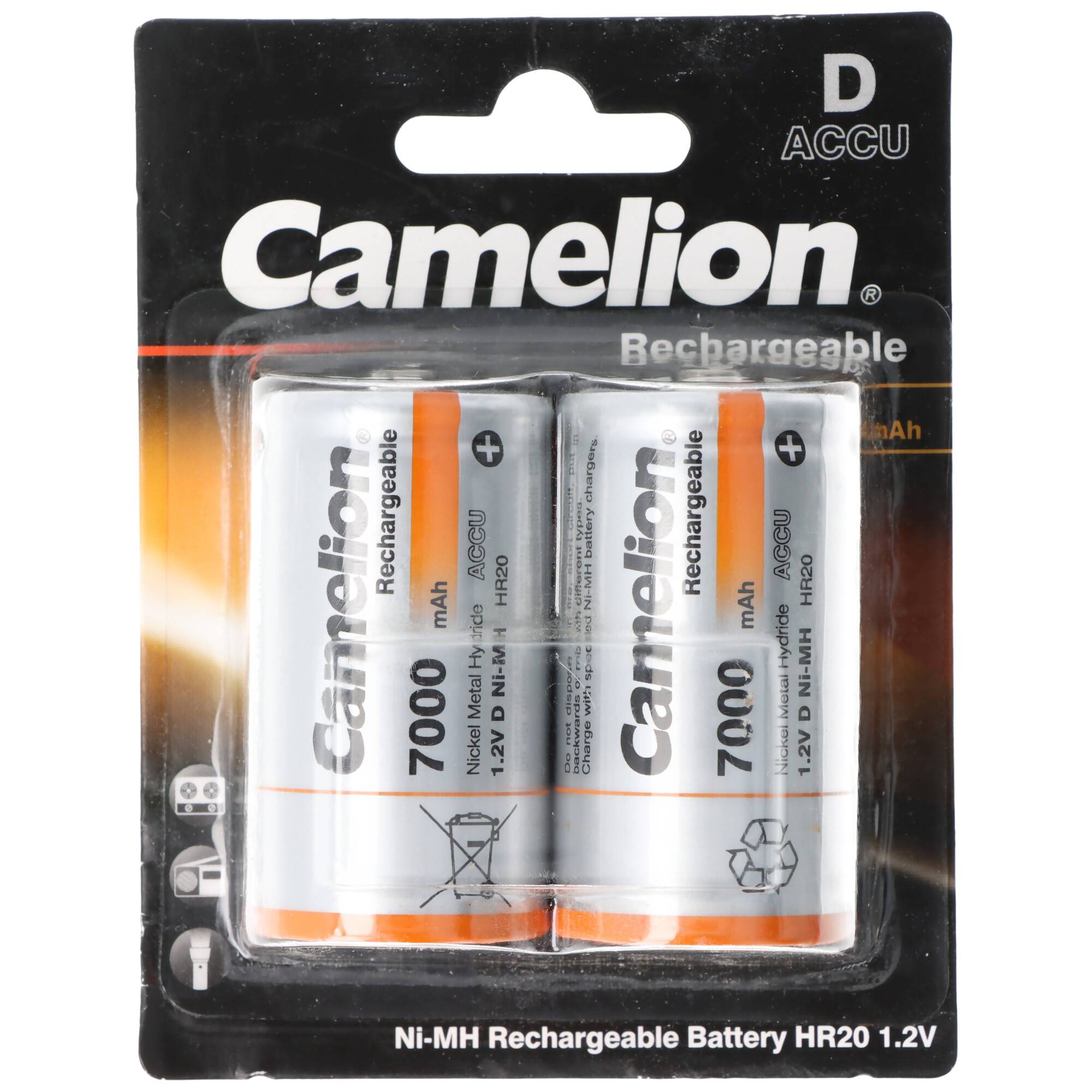 Camelion Mono D Akku, NiMH, 1,2V 7000mAh, 2er Blister