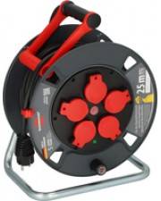 Brennenstuhl Kabeltrommel 25 m Schwarz Schutzkontakt-Stecker m IP44 Rot