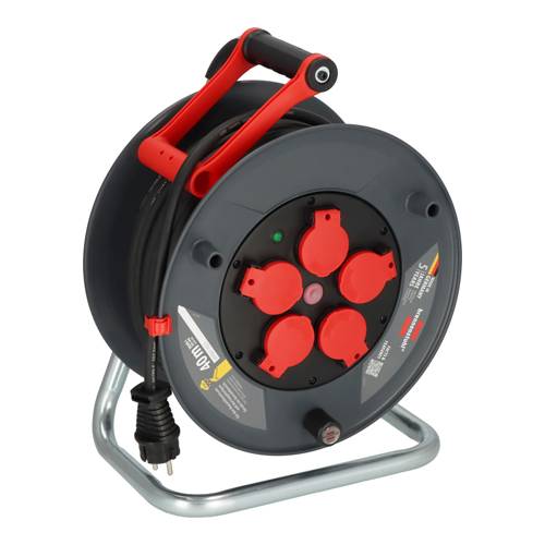 BRENNENSTUHL professionalLINE - Kabeltrommel 320 KU 4200 (3.300W | IP44 | 5x Schutzkontakt-Steckdosen | Länge 40,0m)