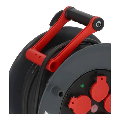 BRENNENSTUHL professionalLINE - Kabeltrommel 320 KU 4200 (3.300W | IP44 | 5x Schutzkontakt-Steckdosen | Länge 40,0m)