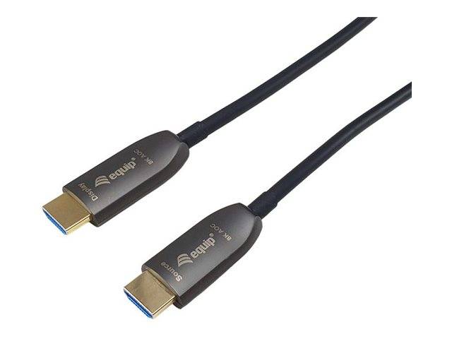 Equip Ultra High Speed - HDMI-Kabel mit Ethernet - HDMI männlich zu HDMI männlich - 100 m - Glasfaser - Schwarz - Active Optical Cable (AOC)