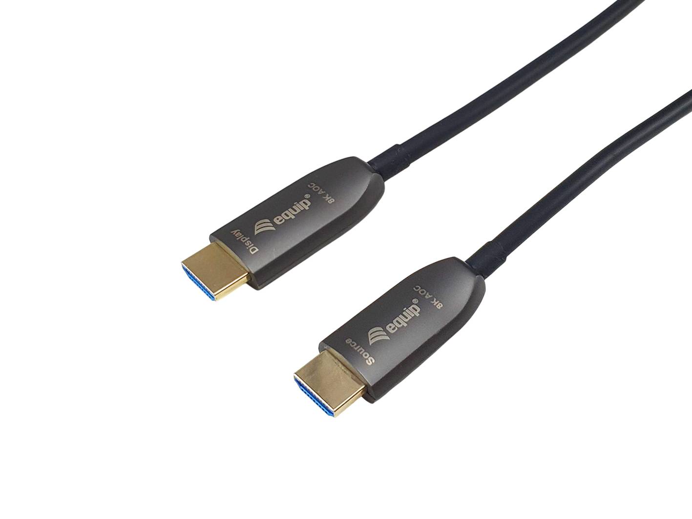 Equip Ultra High Speed - HDMI-Kabel mit Ethernet - HDMI männlich zu HDMI männlich - 100 m - Glasfaser - Schwarz - Active Optical Cable (AOC)