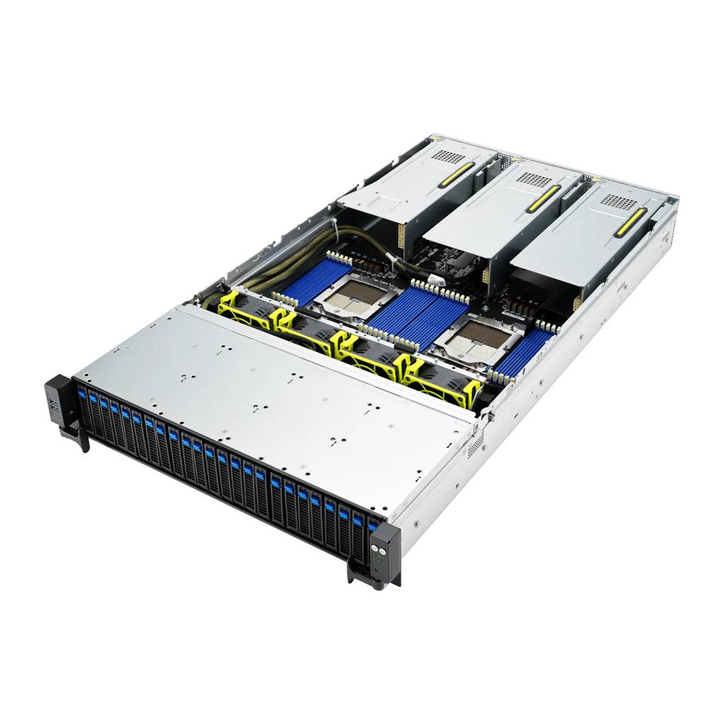 ASUS Barebone Rack Server RS720A-E12-RS24U/10G/2.6kW/24NVMe/GPU 2U Dual Sockel SP5 90SF02E1-M00MZ0
