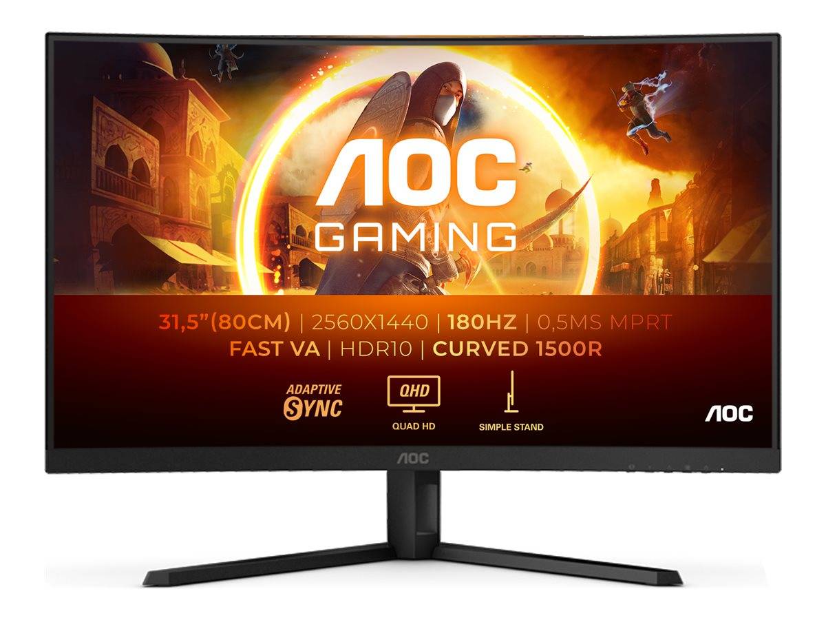 81,3cm/32 (2560x1440) AOC Gaming CQ32G4VE 16:9 QHD Curved FastVA 0,5ms 180Hz HDR10 HDMI DP Black
