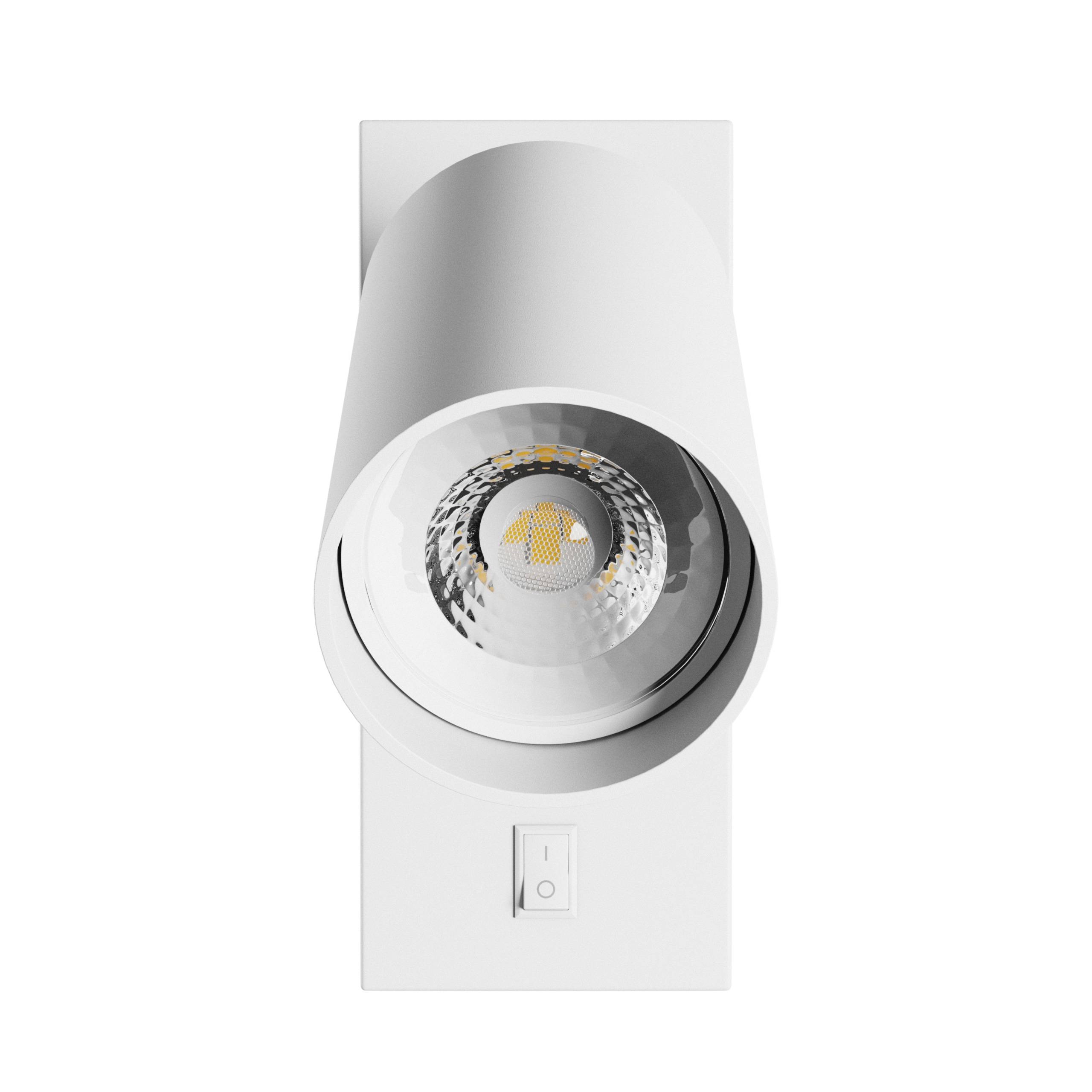 Spectrum LED Wandleuchte SQUALLA VARIOSA SWITCH GU10 mit Schalter IP20 rund weiß max. 10W