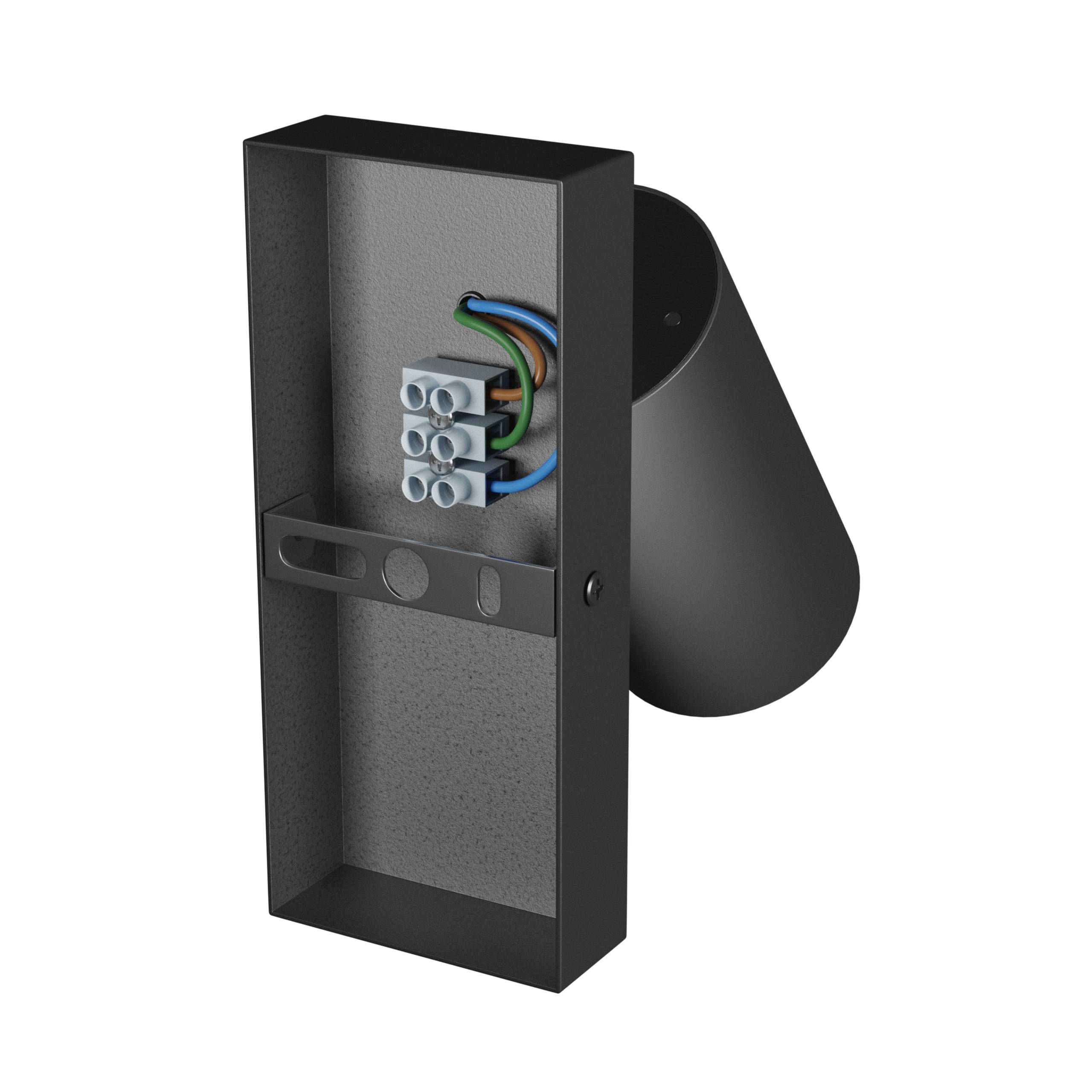 Spectrum LED Wandleuchte SQUALLA VARIOSA SWITCH GU10 mit Schalter IP20 rund schwarz max. 10W