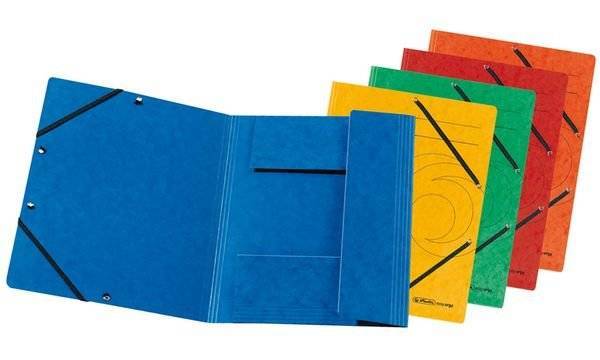Herlitz Einschlagmappe A4 Karton farb.sort. Gummiz. 10er Pac Multimedia-Technik